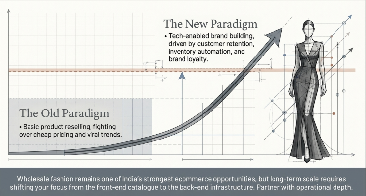 Evolution of wholesale fashion dropshipping in India from basic product reselling to tech-enabled ecommerce brand building driven by backend automation, customer retention, inventory systems, and scalable operational infrastructure