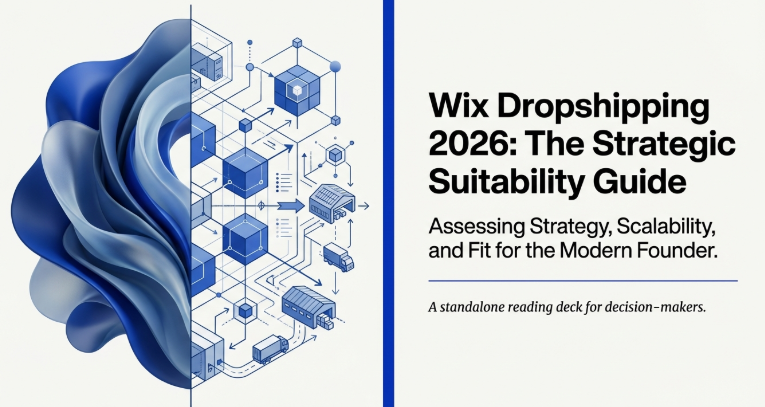 Wix dropshipping 2026 strategic suitability guide cover design