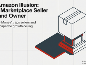 Illustration showing a box on a pedestal symbolizing the shift from Amazon marketplace seller to independent brand owner
