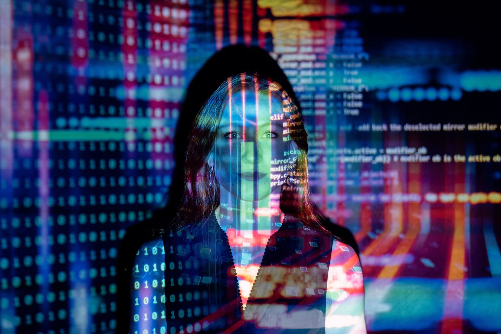 woman seeing the screen representing artificial Intelligence