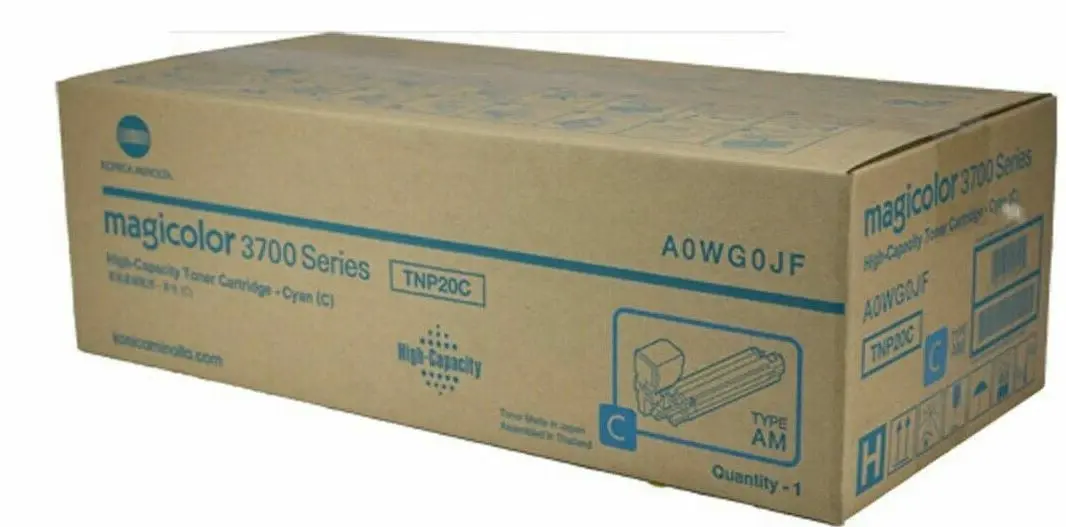 Konica Minolta A0WG0JF (TNP20C) Cyan High Yield Toner Cartridge
