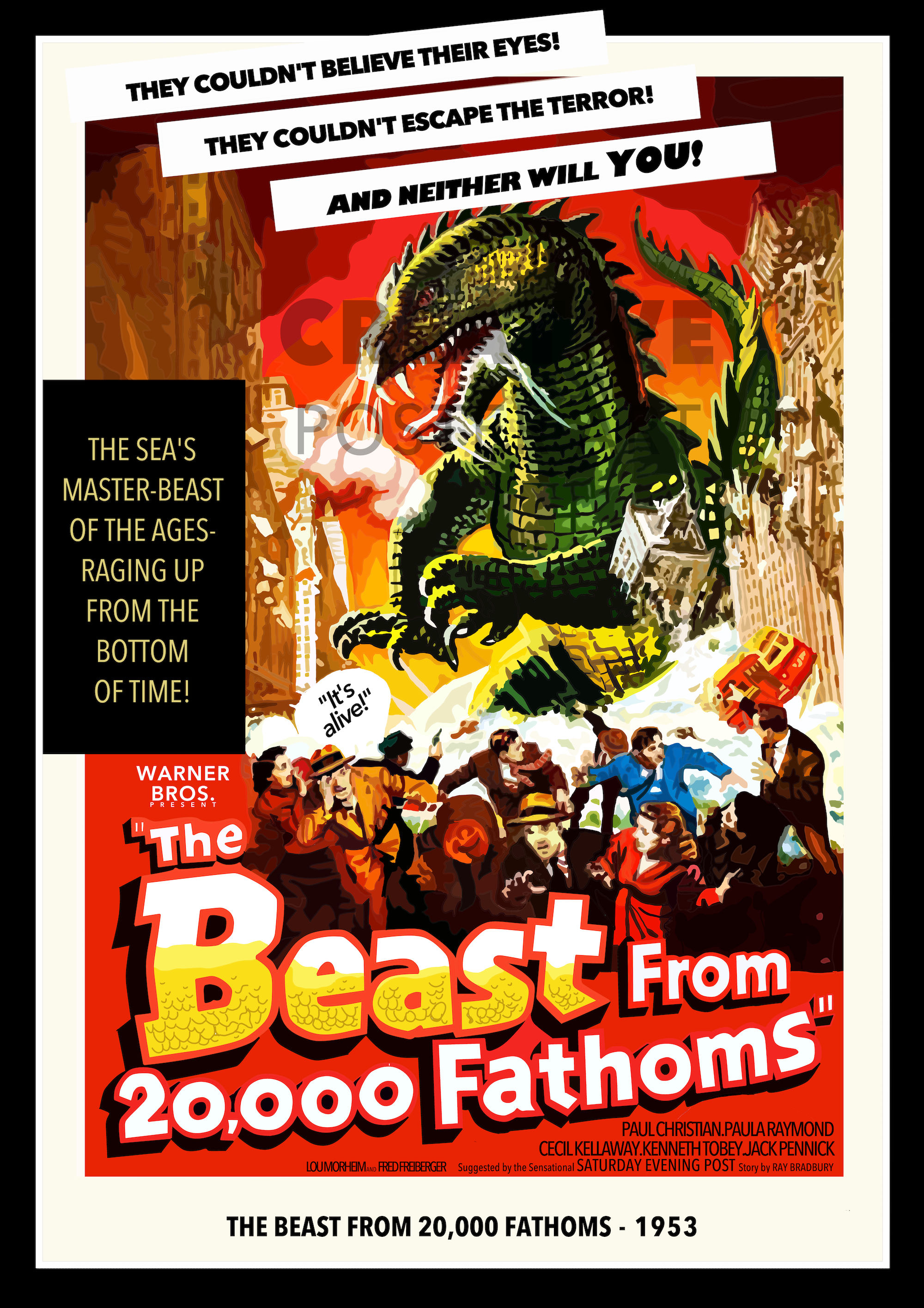 The Beast from 20,000 Fathoms Poster - Retro Sci-Fi Poster