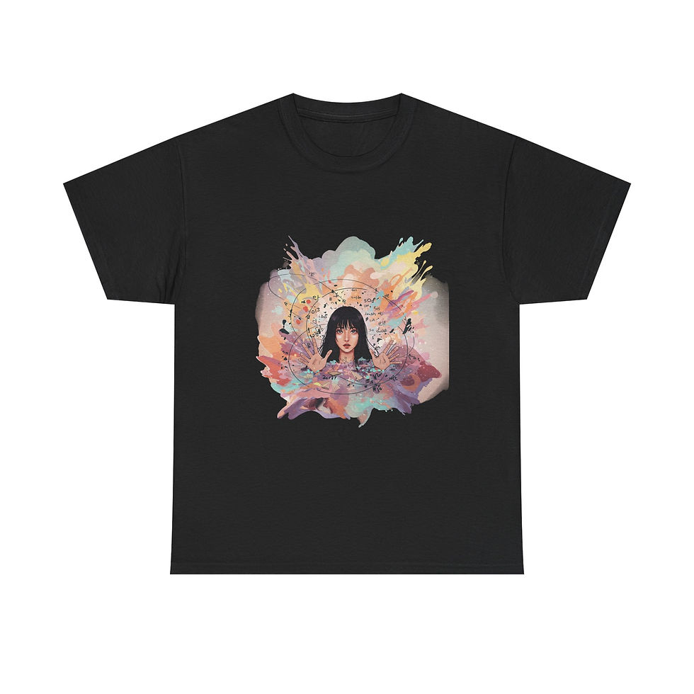 Miniatura: Colorful Artistic Unisex Heavy Cotton Tee - Vibrant Design for Creative Souls