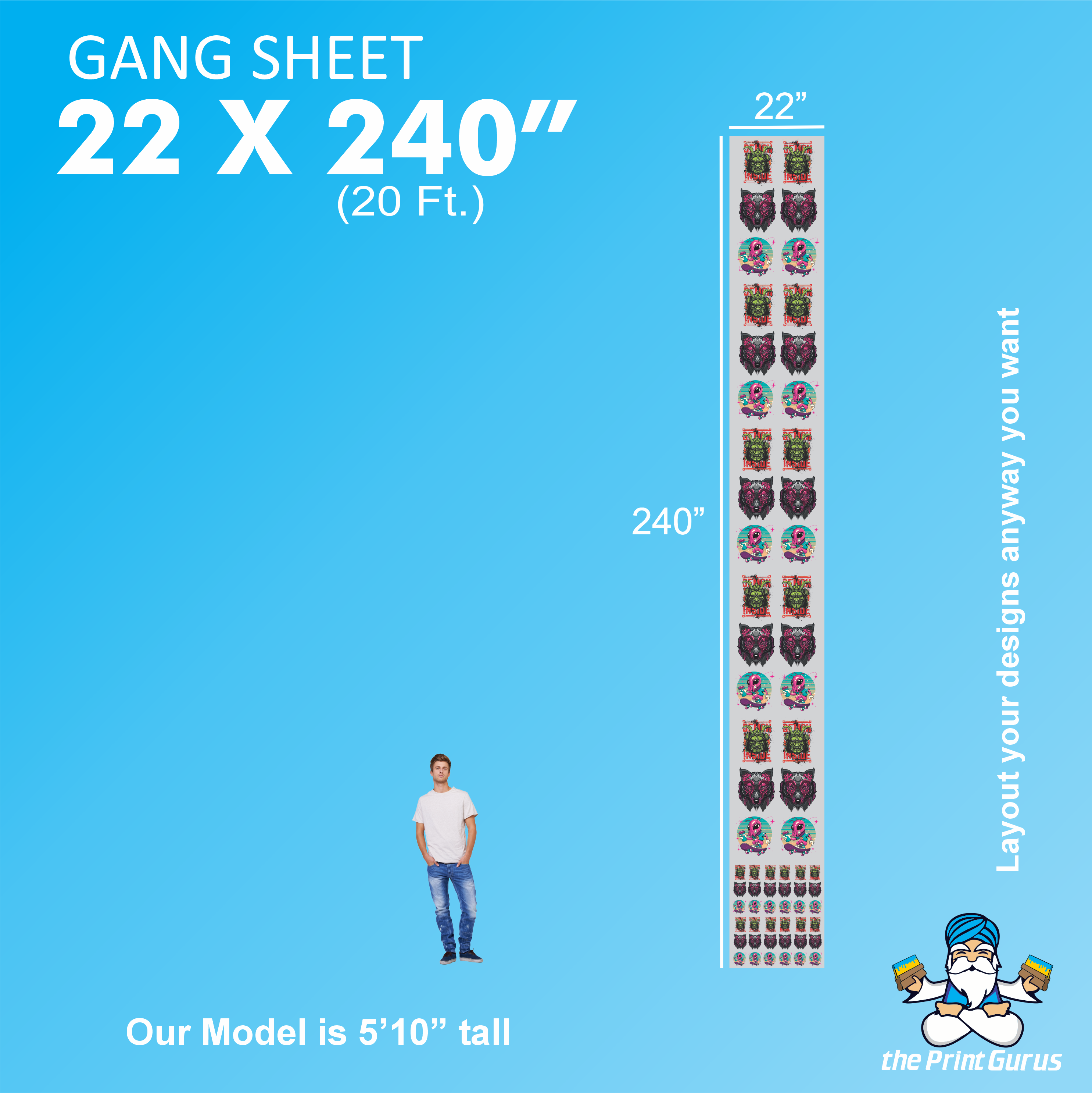 DTF Gang sheet 22 x 240