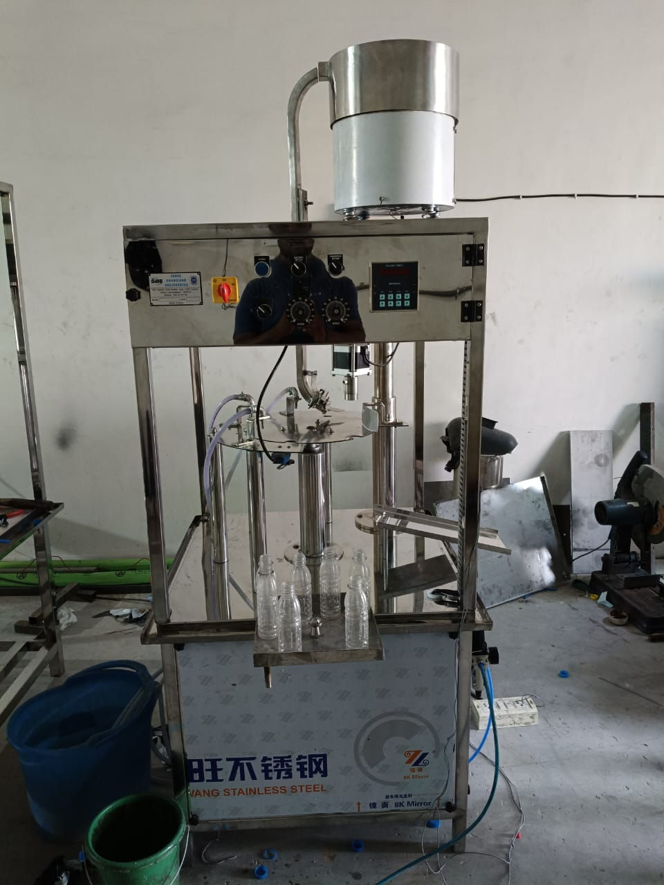 Two bottle water filling machine