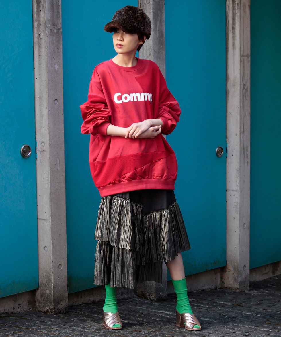 サムネイル： material switching print pullover
