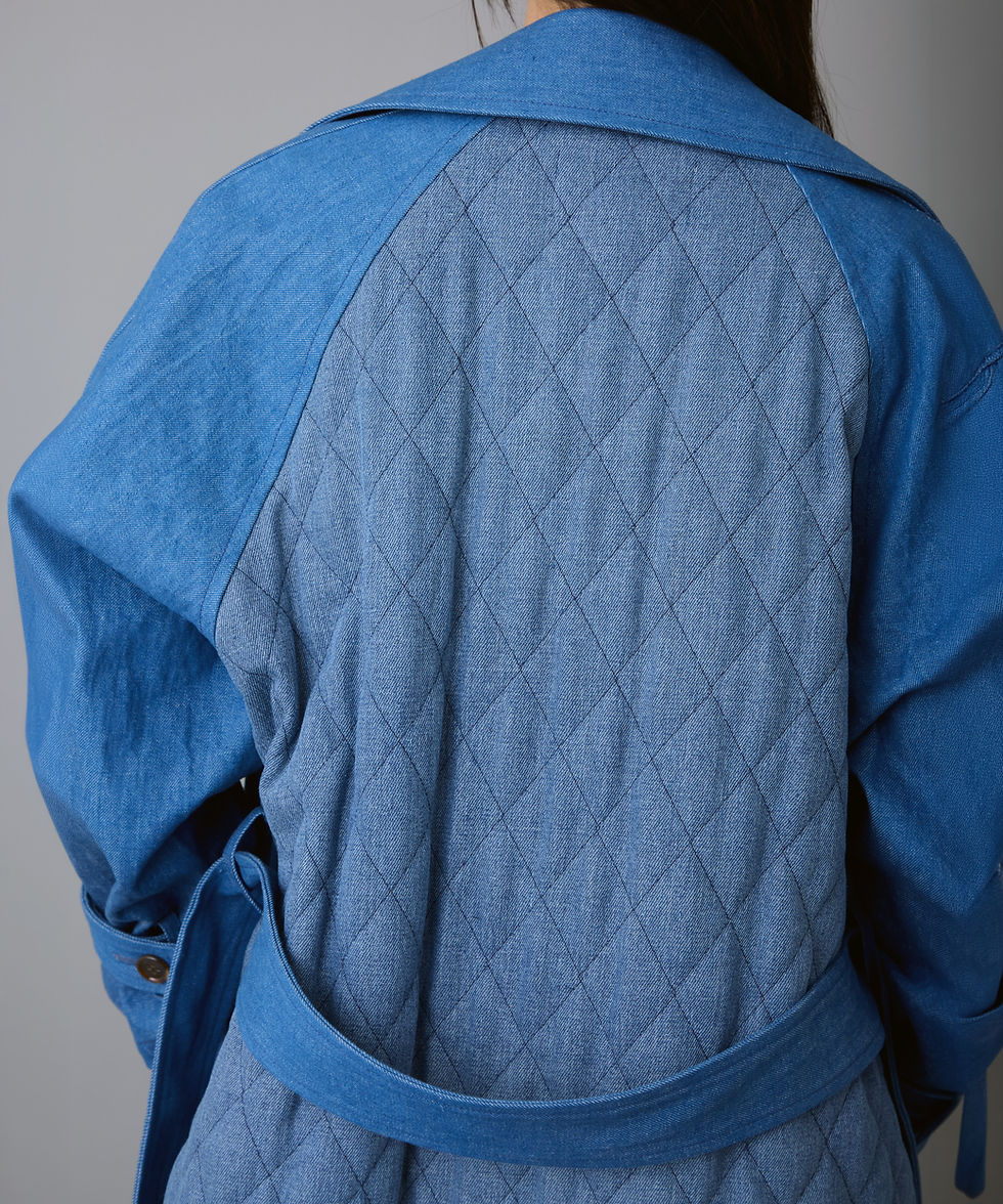 サムネイル： Denim quilt switch trench coat