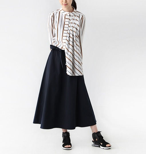 サムネイル： Side flare striped shirt
