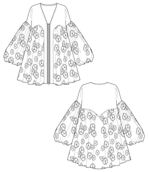 サムネイル： Printed zip blouse