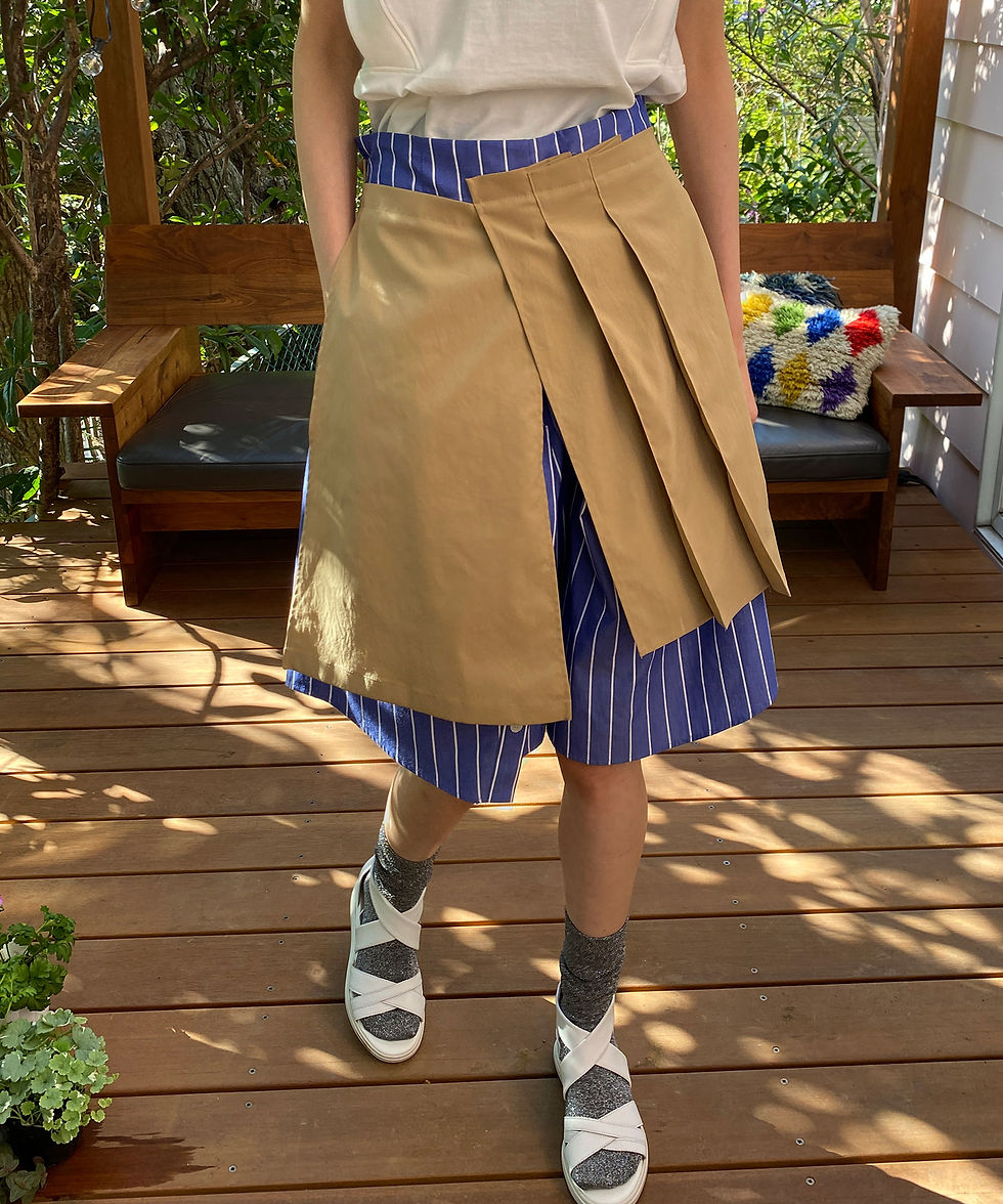 サムネイル： Cover design stripe culottes pants