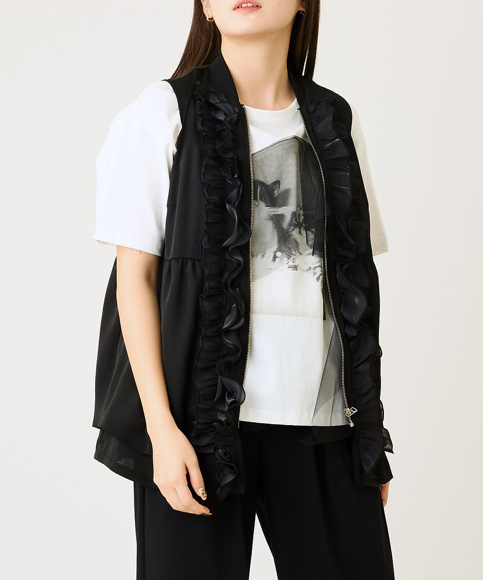 サムネイル： Frill design satin volume vest