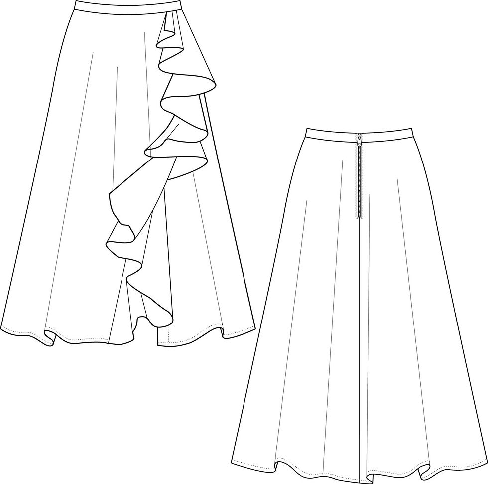 サムネイル： Frill design maxi skirt