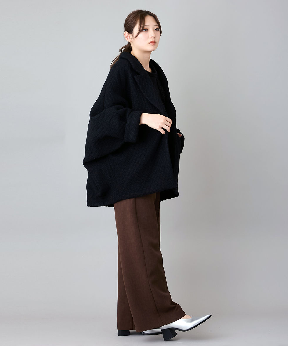 サムネイル： Wool dolman cocoon coat