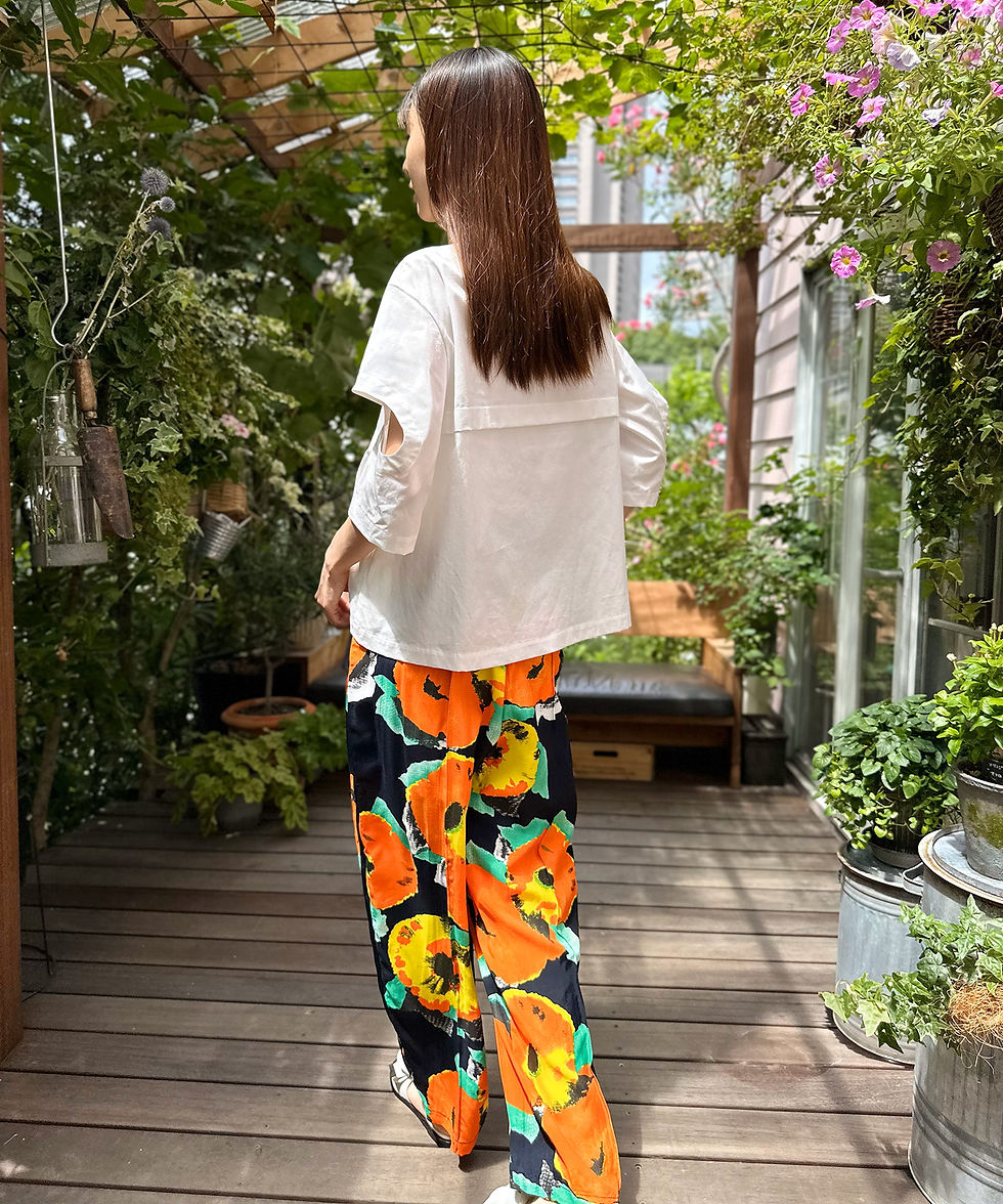 サムネイル： Linen mix design sleeve blouse