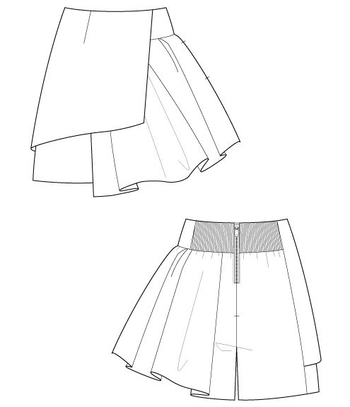 サムネイル： wool-like knit material layered culottes