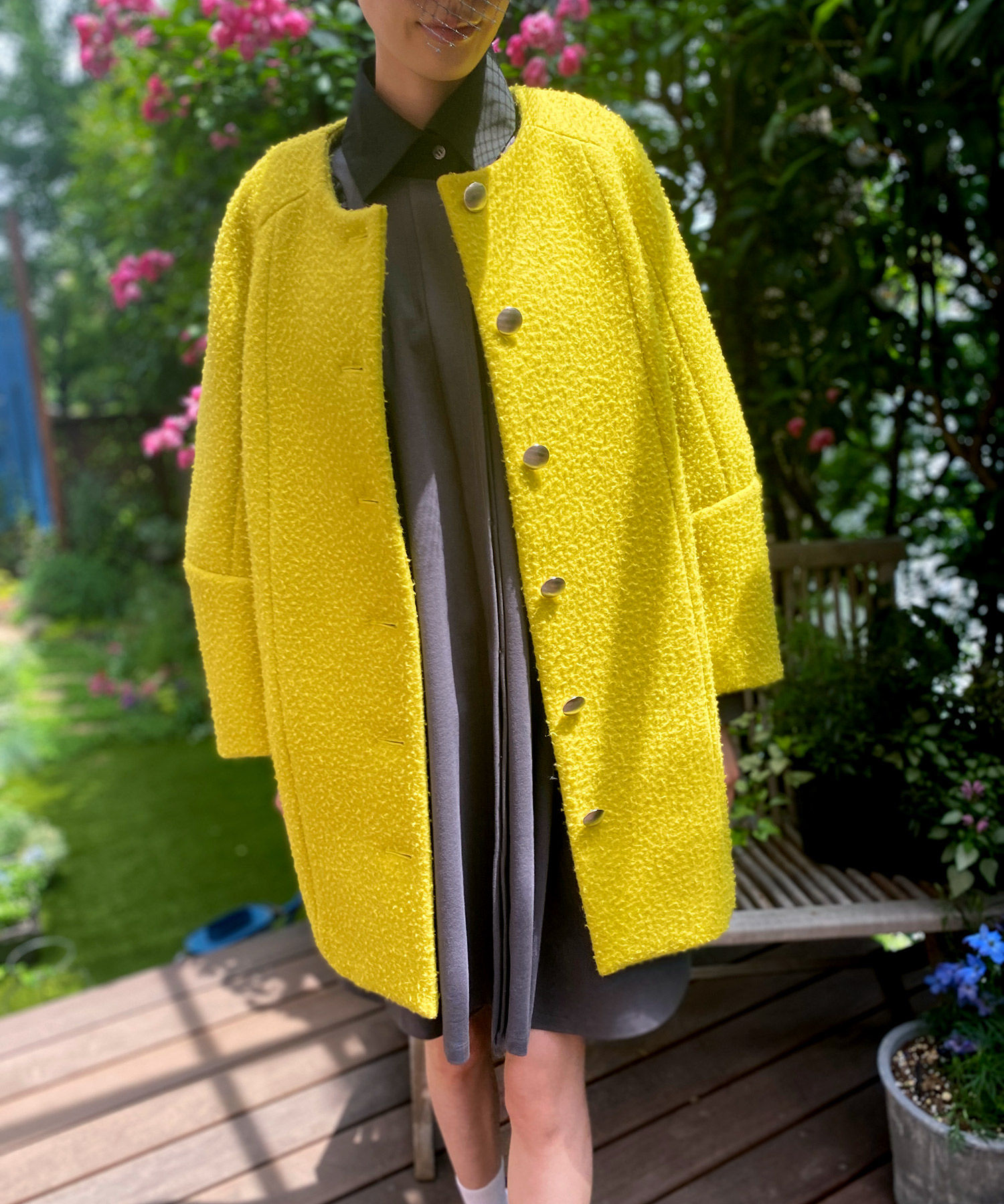 Import loop yarn wool coat