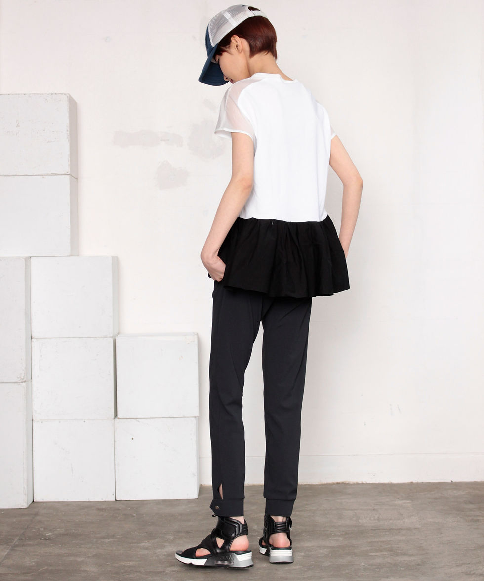 サムネイル： Ruffled hem printed Tee