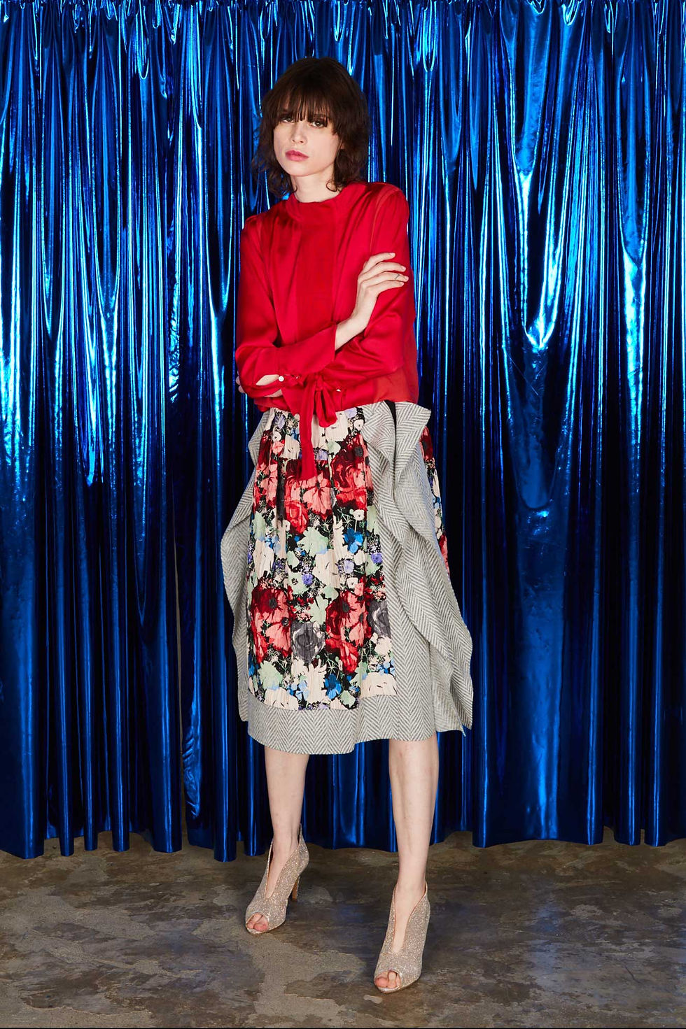 サムネイル： Flower Jacquard Design Skirt