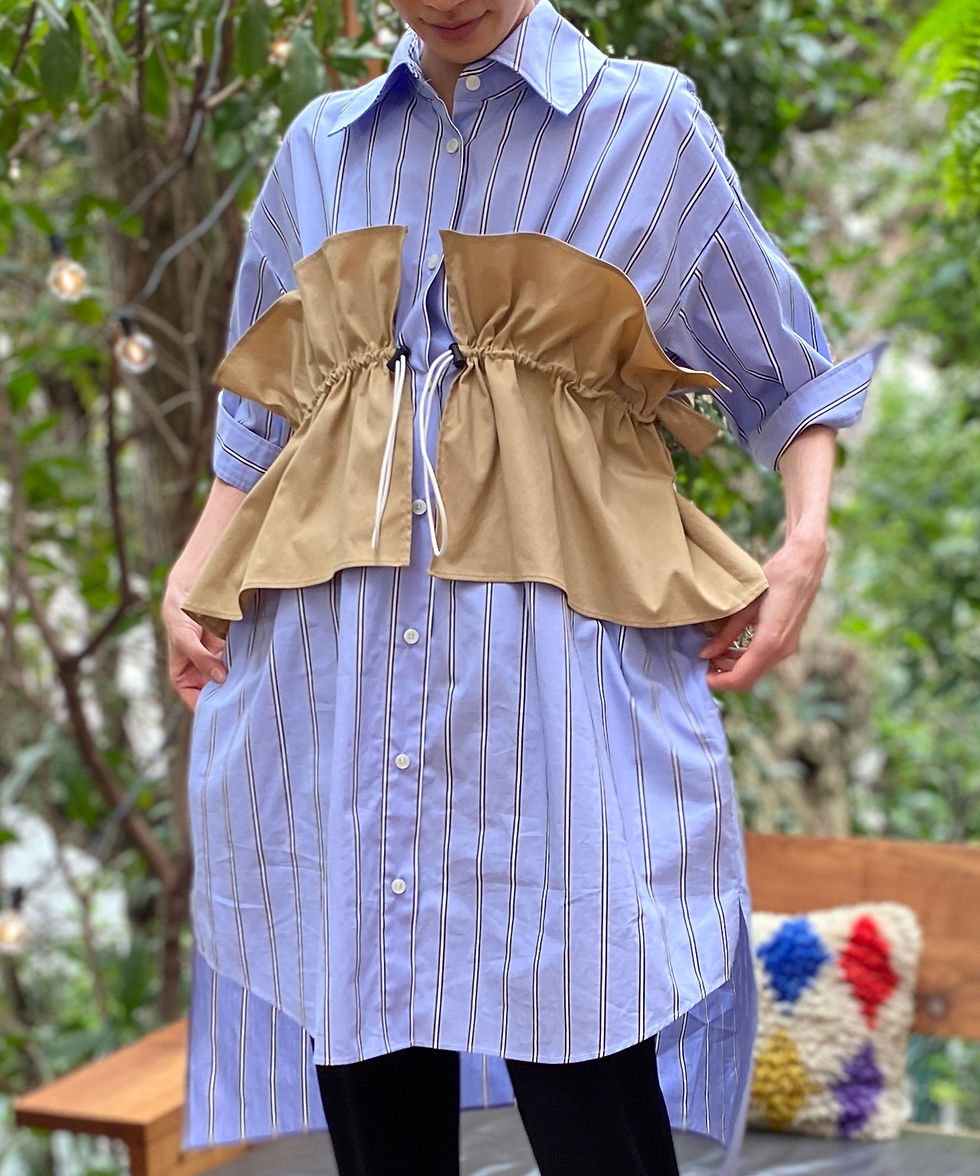 サムネイル： Cover design stripe oversize shirt