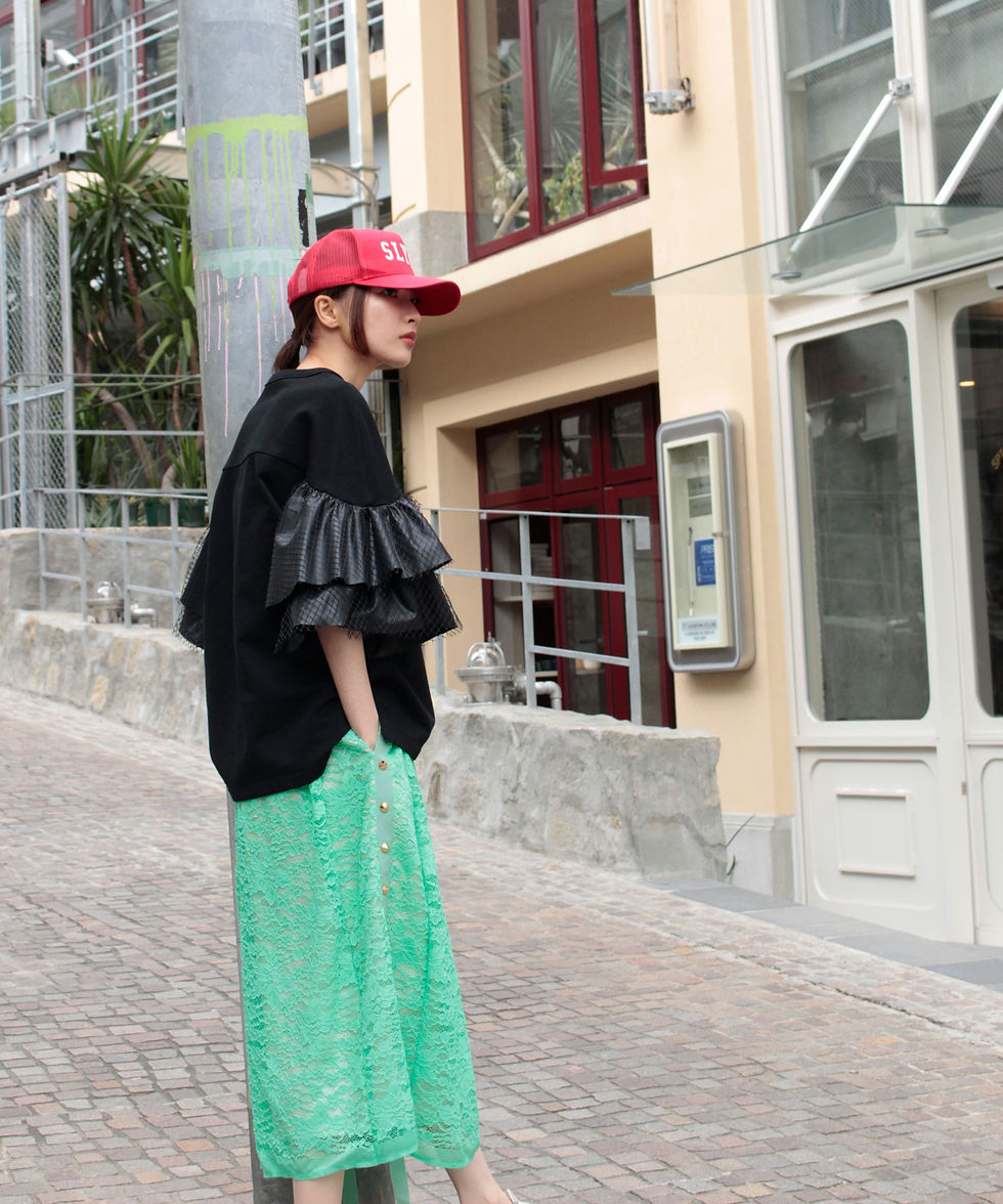 サムネイル： Tulle frilled sweat pullover
