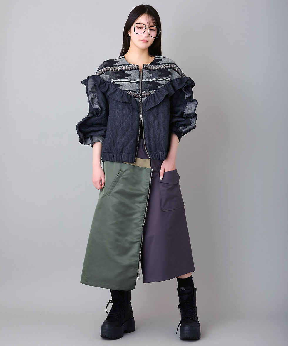 サムネイル： Jacquard mix quilting blouson