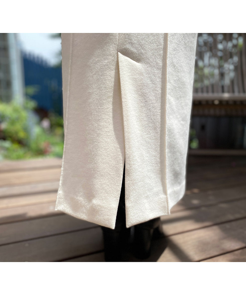 サムネイル： Wool mix jersey straight skirt