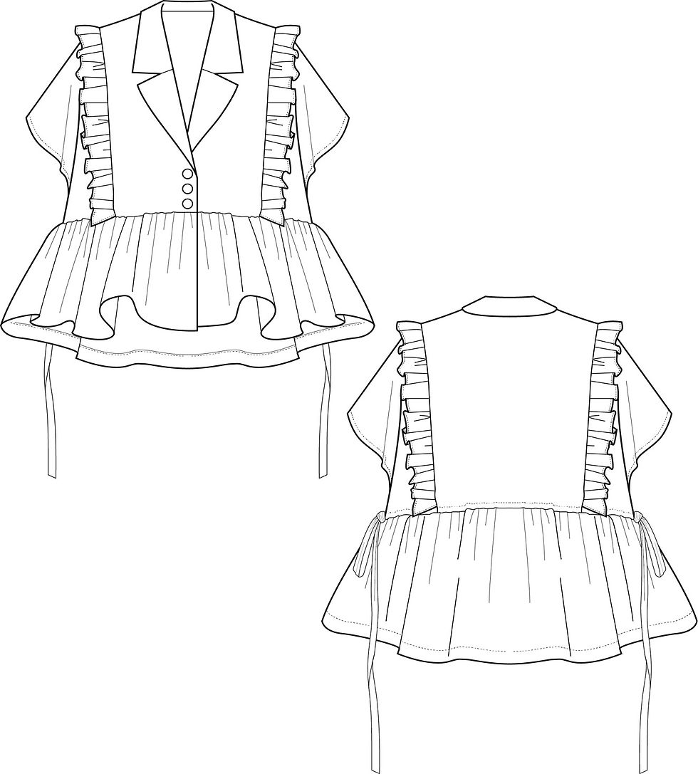 サムネイル： Frill tailored collar blouse