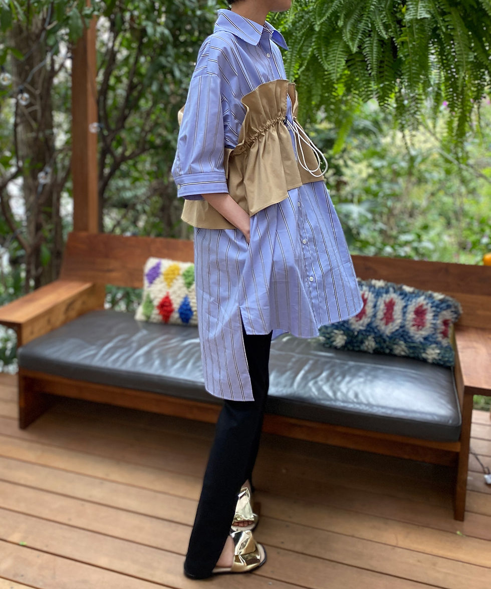 サムネイル： Cover design stripe oversize shirt