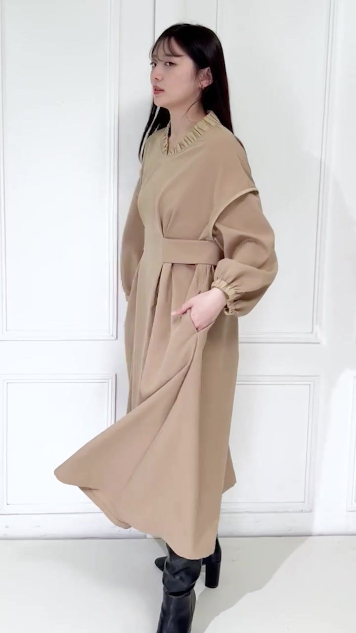 サムネイル： Quilted jacquard volume dress(SAMPLE)