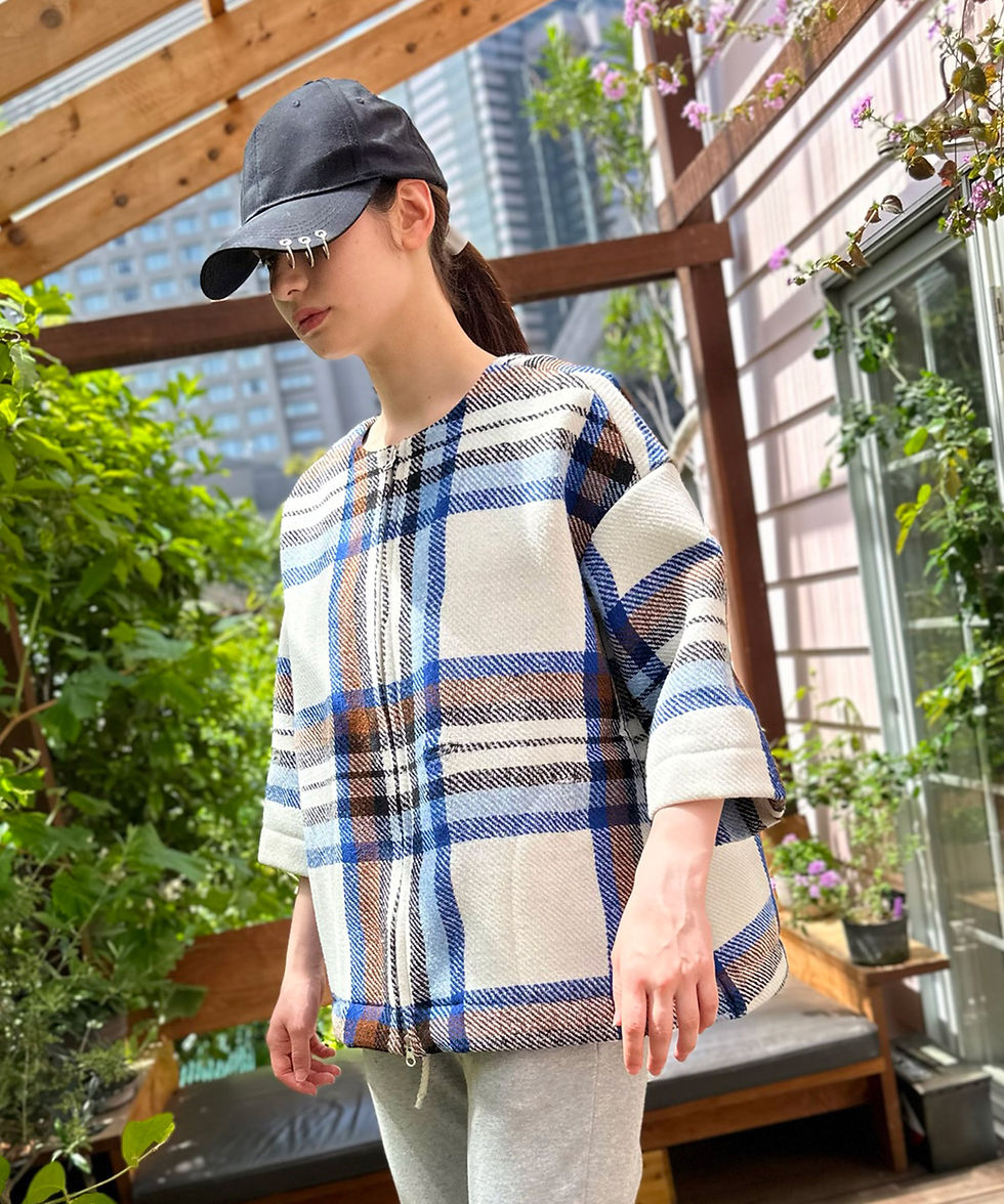 サムネイル： Import big check pullover