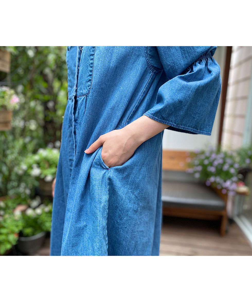 サムネイル： 7.5oz denim V-neck dress(製品)