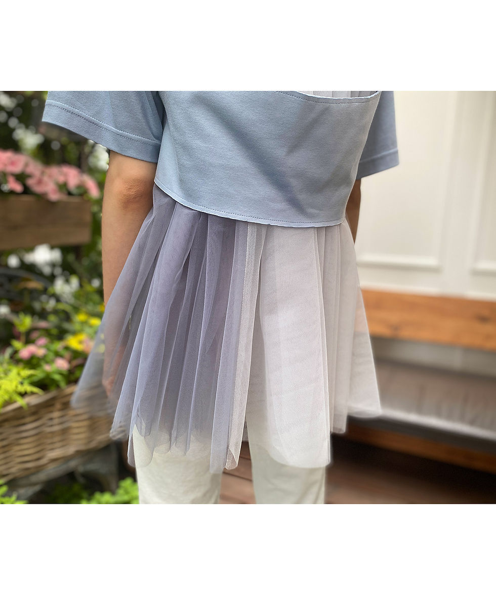 サムネイル： Back slit tulle Tee