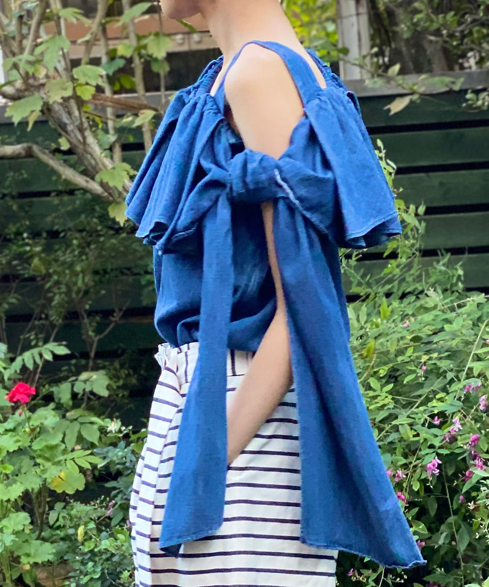 サムネイル： 7.5oz denim design blouse