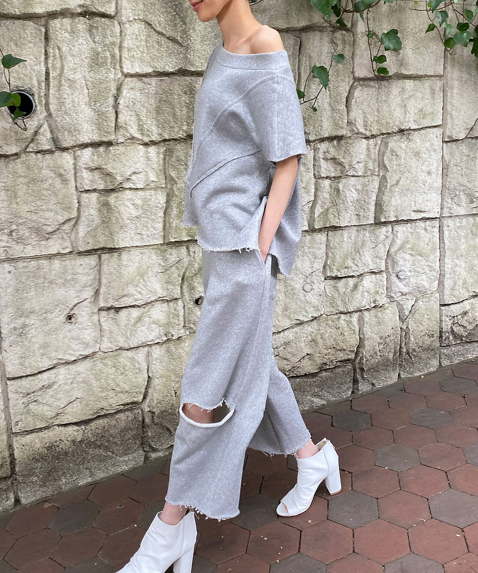 サムネイル： Lame cutting crop wide pants