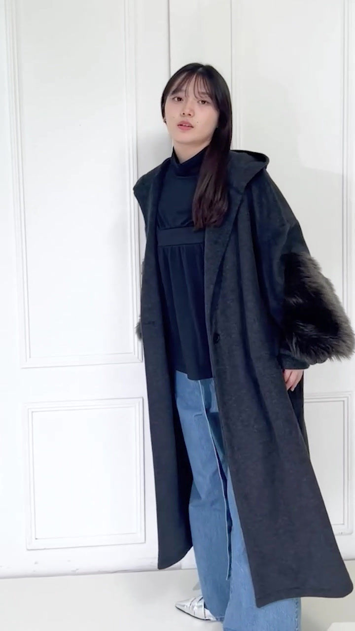 サムネイル： Woolette shaggy fake fur mix foody coat(製品)