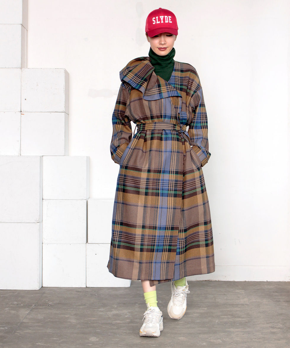 サムネイル： Big check dress coat