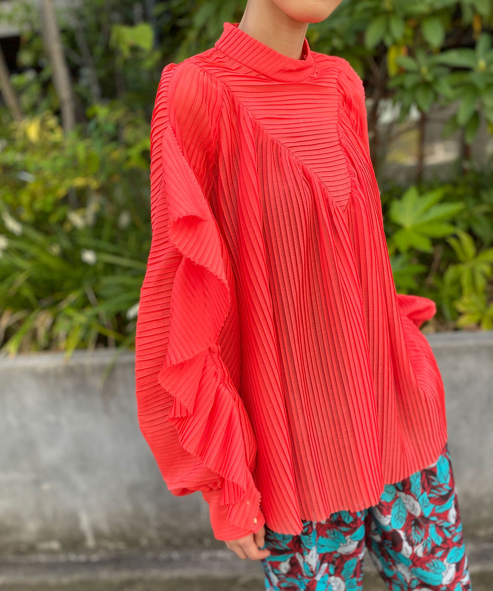 サムネイル： Import pleated blouse