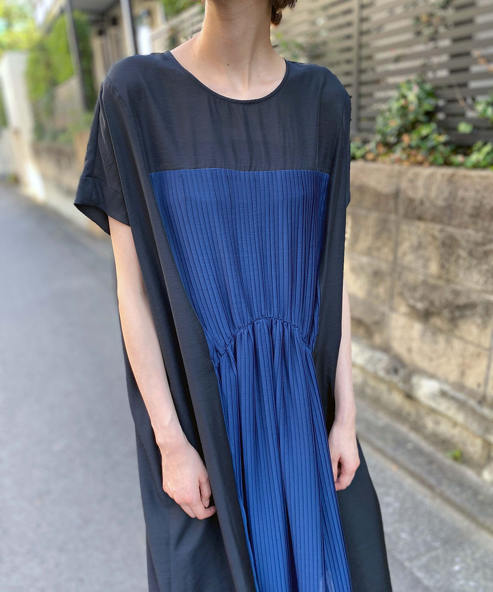 サムネイル： Import pleated Switching dress