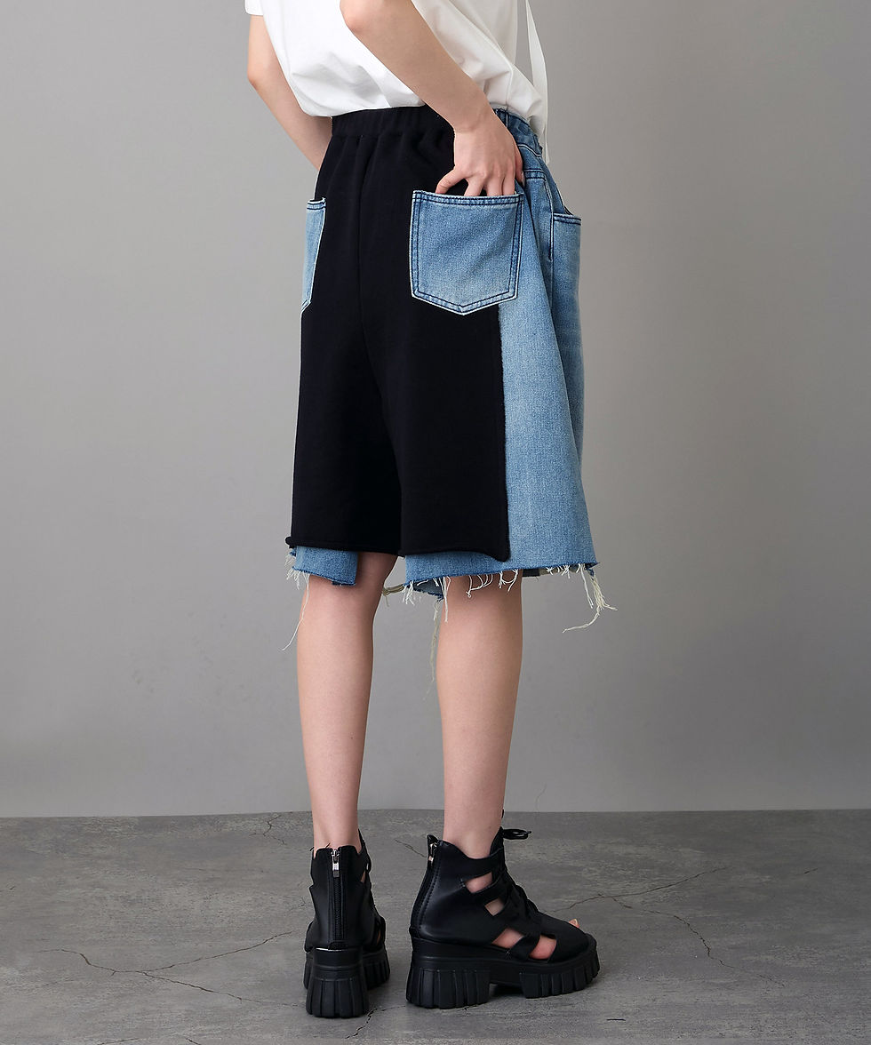 サムネイル： Denim mix half pants