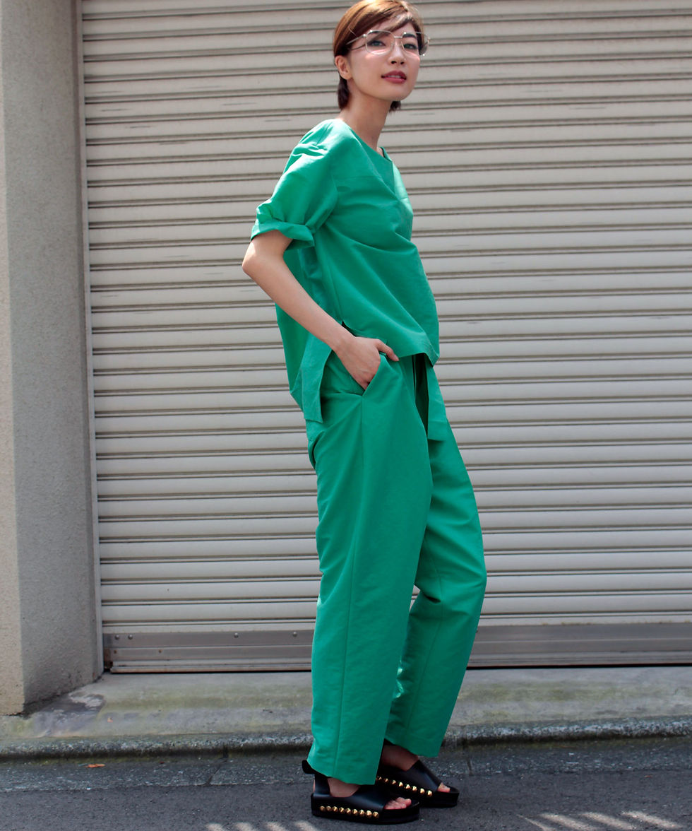 サムネイル： Cotton linen Waist ribbon pants