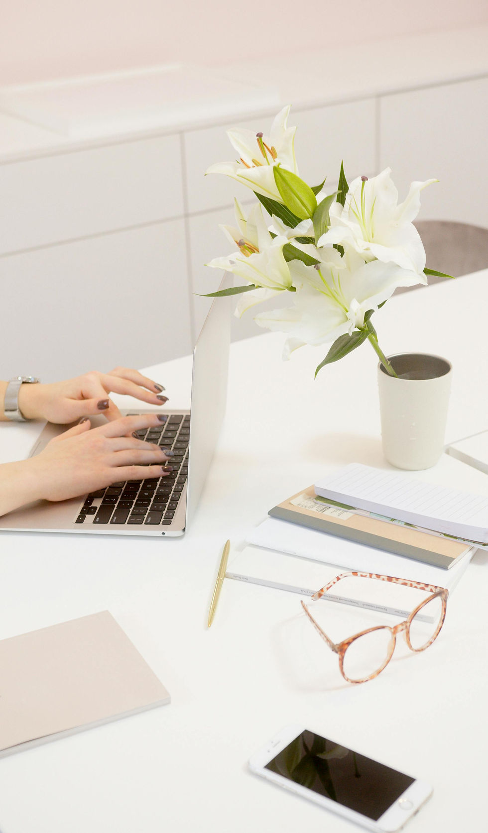 Professional desk environment for French language learning