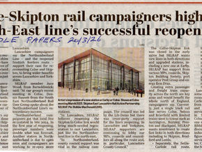 Success of North East Line should lead to reopening of Colne to Skipton Railway