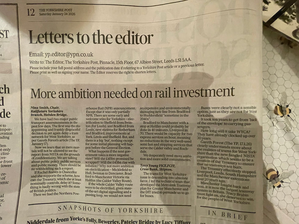 Letter to Editor, Yorkshire Post, 2th Janauary 2026
