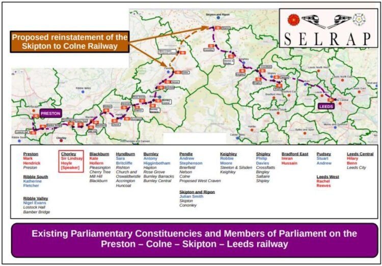 Planned route of the line. // Credit: Skipton and East Lancashire Rail Action Partnership
