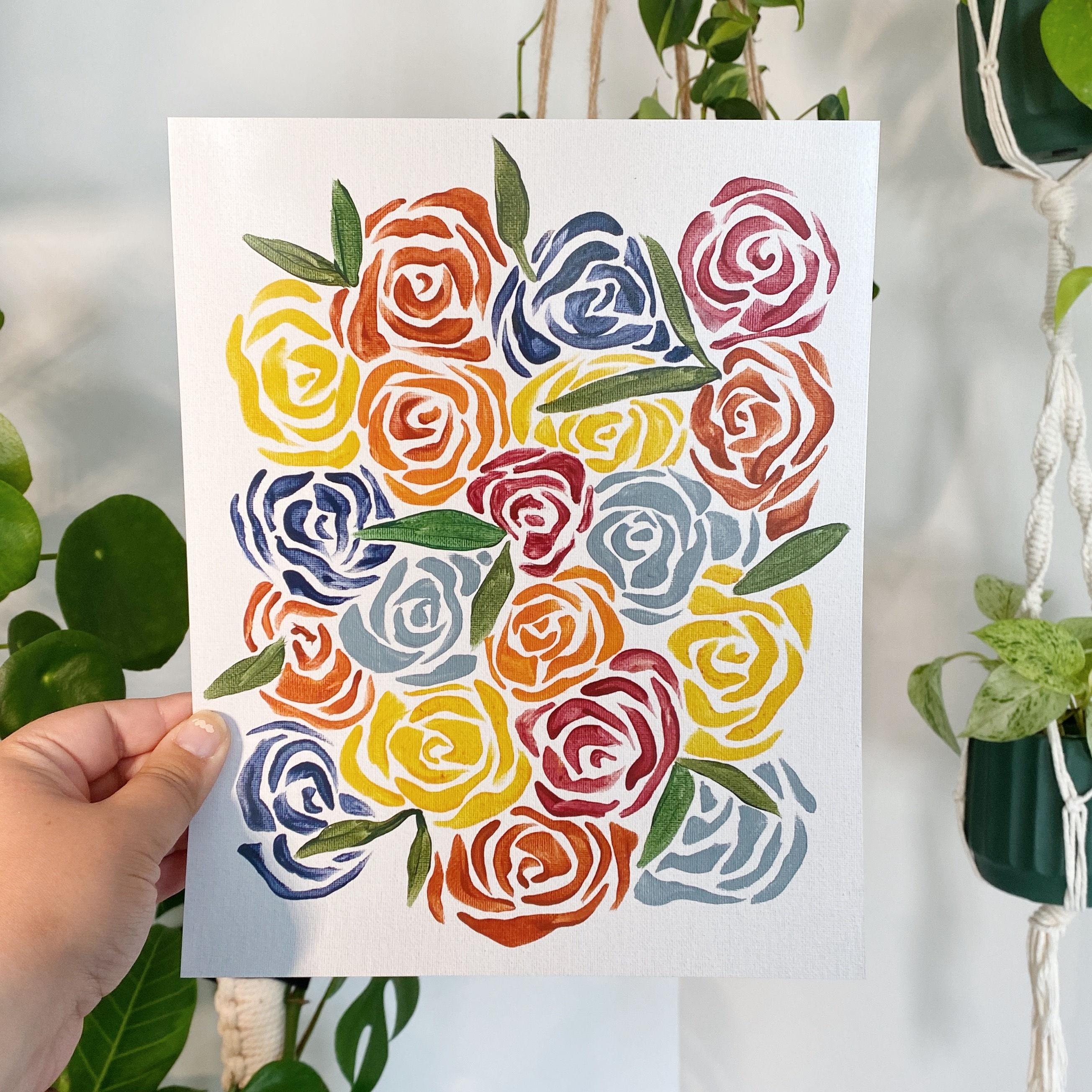 Fall Rose Bouquet | Art Print