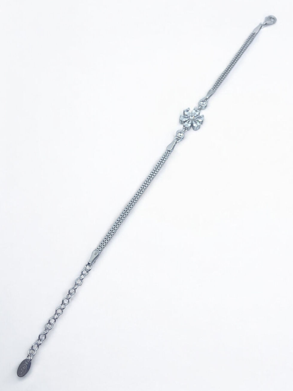 Küçük resim: Beyaz Lotus kadın Bileklik 925 ayar gümüş 18 ayar beyaz altın kaplama