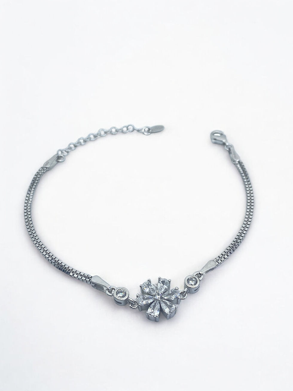 Küçük resim: Beyaz Lotus kadın Bileklik 925 ayar gümüş 18 ayar beyaz altın kaplama