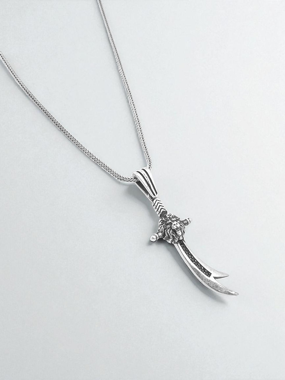 Küçük resim: zülfikar kılıcı kolye Tilki kuyruğu model zincir 925 Ayar Gümüş