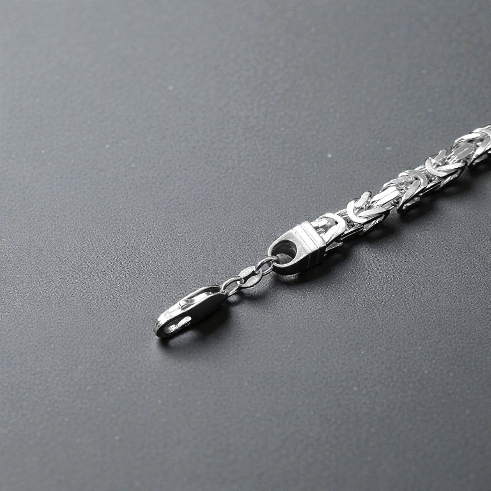 Küçük resim: İthal Özel Tasarım Kral Erkek bilekliği 925 ayar Gümüş 5 Mm kalın