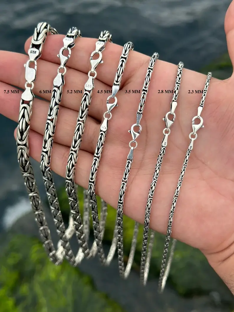 Küçük resim: 3,50 Mm Erkek Kral Zincir 925 ayar Gümüş